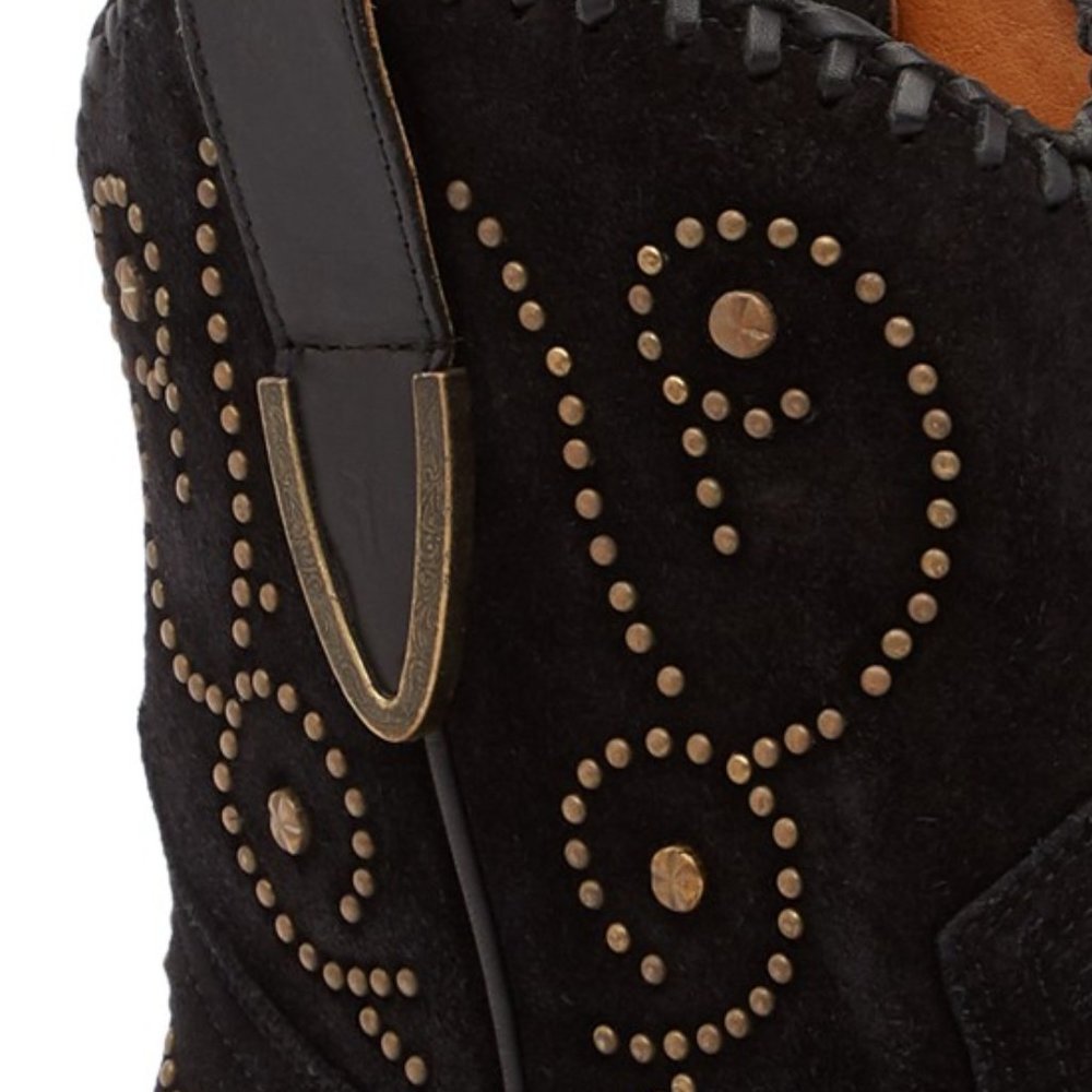 Frye VICTORIA Luxe Studs Italian Suede Leather Boots NEW Black Women's 9.5 ๐HP - Picture 13 of 13